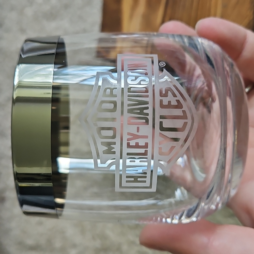 Harley-Davidson Whisky Glasses, Set Of 2 With Box - Picture 4 of 6